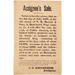 Broadside for Sale of Bank Notes at Public Auction   (54799)