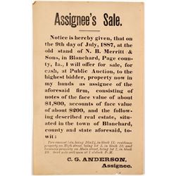 Broadside for Sale of Bank Notes at Public Auction   (54799)