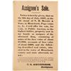 Image 1 : Broadside for Sale of Bank Notes at Public Auction   (54799)