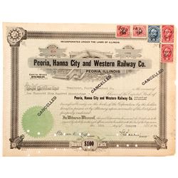 Peoria, Hanna City and Western Railway Stock   (84243)