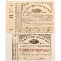 Penobscot & Kennebec Railroad Bonds (2)   (84226)