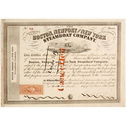 Boston, Newport & New York Steamboat Co. Stock Certificate   (79060)