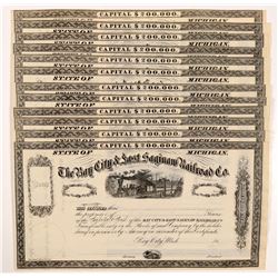 Bay City & East Saginaw Railroad Co. Stocks (12)   (105703)