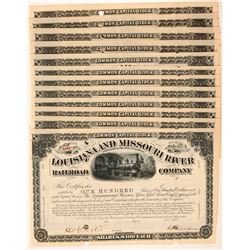 Louisiana and Missouri River Railroad Co. Stock Certificates   (107381)