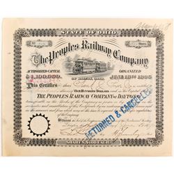 Peoples Railway Co of Dayton, OH Stock   (84223)