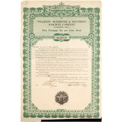 Sallisaw, Mc Alester & Southern Railway Bond   (84178)