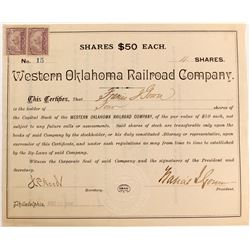 Western Oklahoma Railroad Stock   (84107)