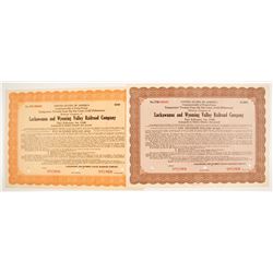 Lackawanna and Wyoming Valley Railroad Gold Debentures (2 specimens)   (84970)