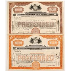 Lackawanna and Wyoming Valley Railroad Stocks (2)   (84972)