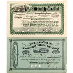 Pittsburgh & West End Stock Certs.   (84415)