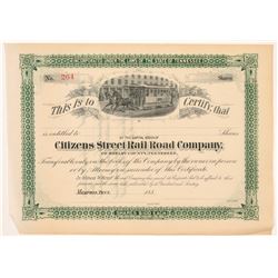 Citizens St Rail Road Co. of Shelby County Stock Certs   (106052)