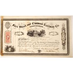 Fort Street and Elmwood Railway Company stock   (75829)