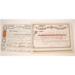 Two Varieties of Framingham and Lowell RailRoad Stock Certificates   (78923)