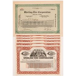 Sterling Tire Corporation Stock Certificates   (104277)