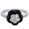 Image 1 : 18KT White Gold Onyx and Diamond Ring