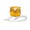 Image 1 : 14KT White Gold Citrine and Diamond Ring