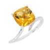 Image 3 : 14KT White Gold Citrine and Diamond Ring