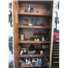 Image 1 : LARGE DOUBLE DOOR WOODEN CABINET WITH CONTENTS