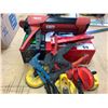 Image 1 : LOT OF ASSORTED TOOLS INCLUDING HILTI CAULKING GUN, 3 RIVET GUNS & 4 PLATE HANDLERS