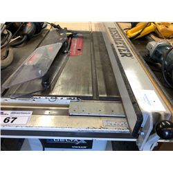 DELTA UNISAW 10" TILTING TABLE SAW WITH CONTROLS, TABLE AND BIESEMEYER FENCE