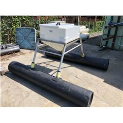 HIGH CAPACITY FISH FEED HOPPER ON STAND