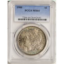 1900 $1 Morgan Silver Dollar Coin PCGS MS64 Nice Toning