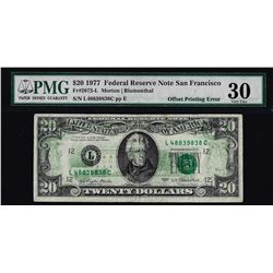 1977 $20 Federal Reserve Note Offset Printing ERROR PMG Very Fine 30