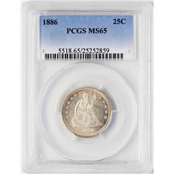 1886 Seated Liberty Quarter Coin PCGS MS65