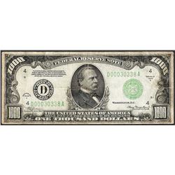 1934A $1,000 Federal Reserve Note Cleveland