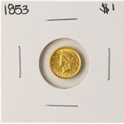 1853 $1 Liberty Head Gold Dollar Coin