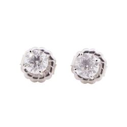 14KT White Gold 1.01 ctw Diamond Earrings