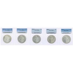 Lot of (5) 1884-O $1 Morgan Silver Dollar Coins PCGS MS64