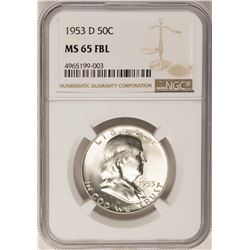 1953-D Franklin Half Dollar Coin NGC MS65FBL