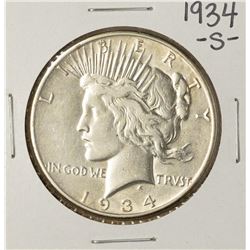 1934-S $1 Peace Silver Dollar Coin