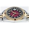 Image 5 : Rolex Mens Two Tone 14K Red Vignette Diamond String & Ruby Datejust Wristwatch