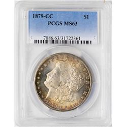 1879-CC $1 Morgan Silver Dollar Coin PCGS MS63 Nice Reverse Toning