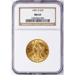 1901-S $10 Liberty Head Eagle Gold Coin NGC MS63