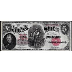 1907 $5 Woodchopper Legal Tender Note