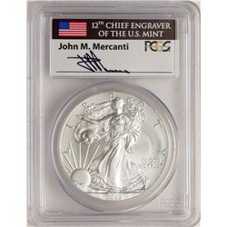 2012-W $1 American Silver Eagle Coin PCGS MS70 Mercanti Signature