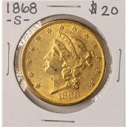 1868-S $20 Liberty Head Double Eagle Gold Coin