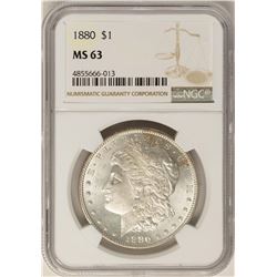 1880 $1 Morgan Silver Dollar Coin NGC MS63