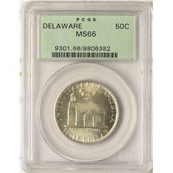 1936 Delaware Tercentenary Commemorative Half Dollar Coin PCGS MS66 Old Green Ho