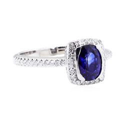 18KT White Gold 1.49 ctw Sapphire and Diamond Ring