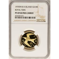 1975FM B.V. Island $100 Royal Tern Gold Coin NGC PF69 Ultra Cameo