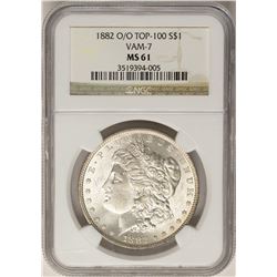 1882-O/O VAM-7 $1 Morgan Silver Dollar Coin NGC MS61 Top 100