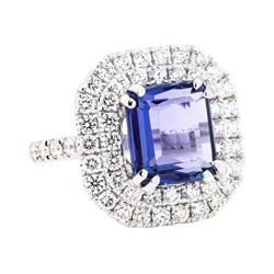 18KT White Gold 3.60 ctw Tanzanite and Diamond Ring