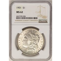 1901 $1 Morgan Silver Dollar Coin NGC MS62