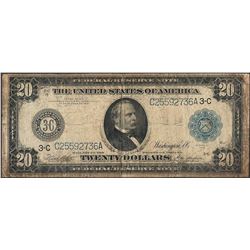 1914 $20 Federal Reserve Note Philadelphia - Split