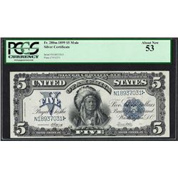 1899 $5 Chief Silver Certificate Note Fr.280m PCGS About New 53