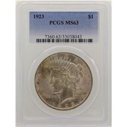 1923 $1 Peace Silver Dollar Coin PCGS MS63